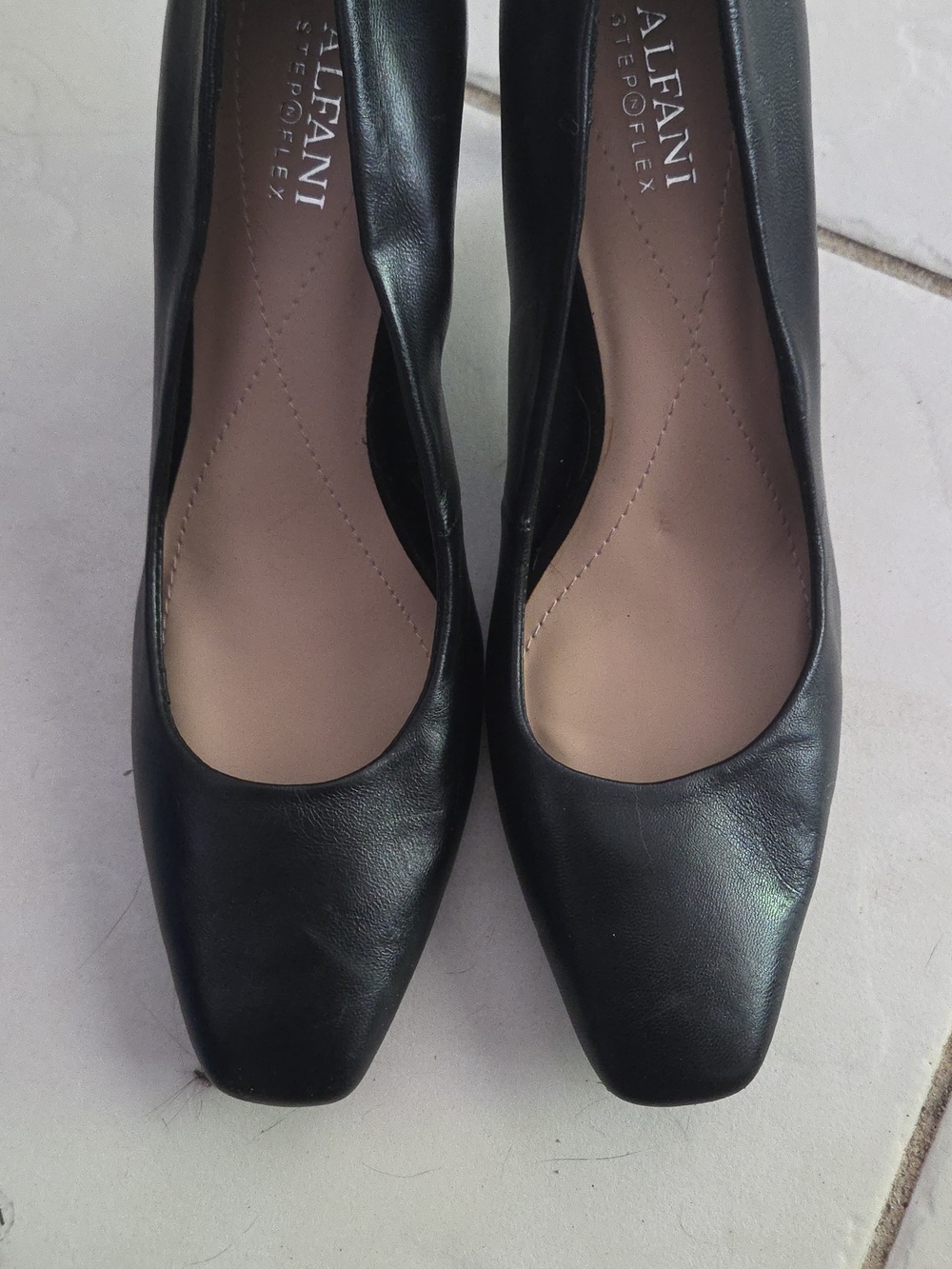 Alfani Black Pointed-Toe Leather Pumps